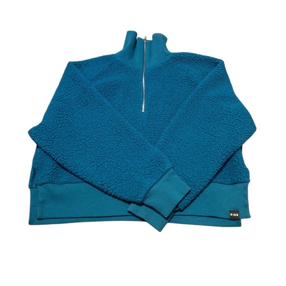 Victoria's Secret PINK SHERPA HALF - ZIP COZY PULLOVER  size L - Picture 1 of 5